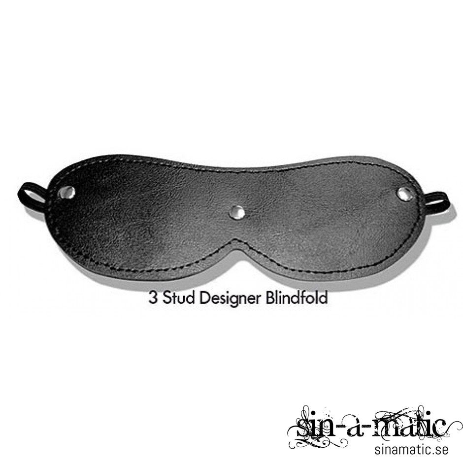 3 stud designer leather Blindfold