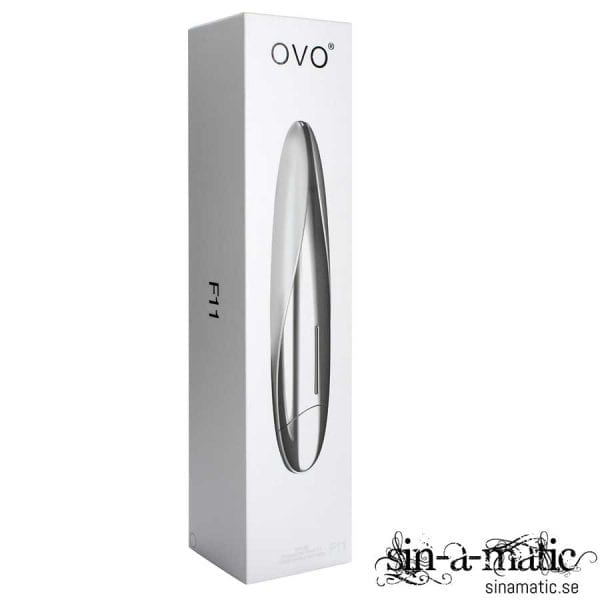 OVO F11 White & CHrome, kromfärgad vibrator i vattentät silikon