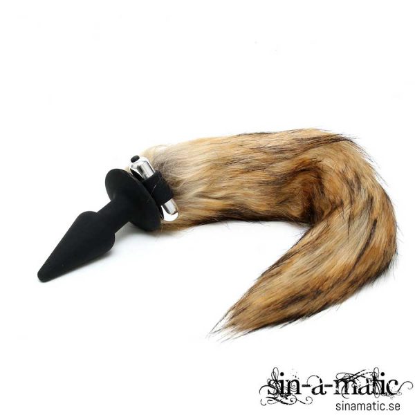 Silicone Butt Plug with Fox Tail med vibrator