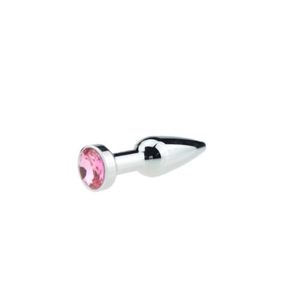 Silver Icicle Buttplug - Pink jewel
