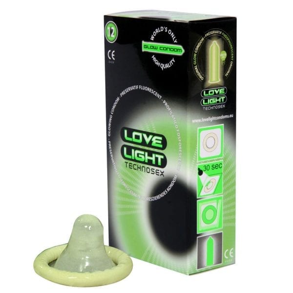 Love light glow in the dark condom