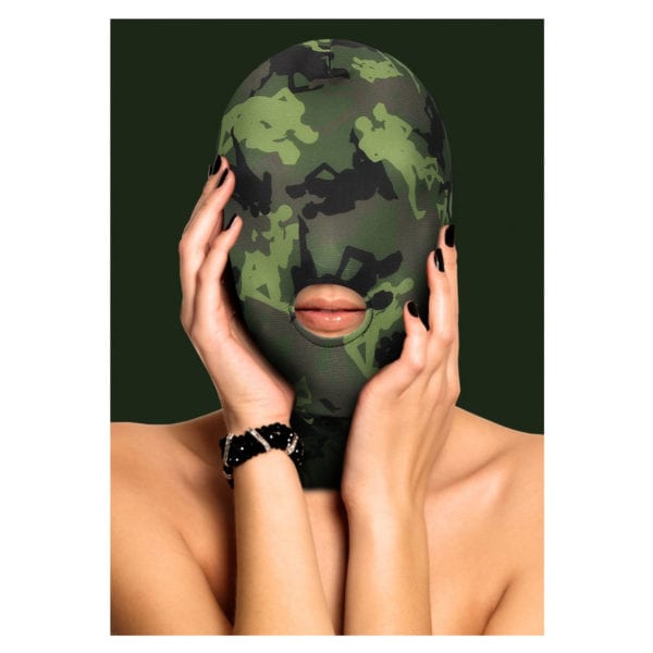 Mask With Mouth Opening - Army Theme - Green