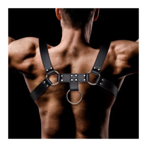 Domine Male Chest Bondage Harness - Vegan Leather