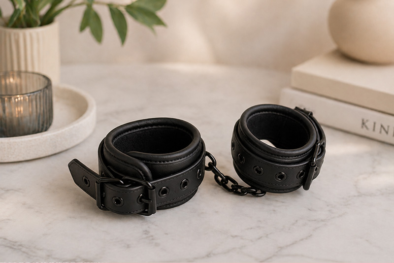 bondage och bdsm tillbehör som bojor och rep